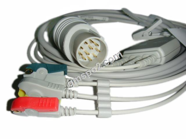 Nihon Kohden 11pin vienetinis kabelis su 3 laidų leadwires.jpg Nihon Kohden 11pin one piece cable with 3-lead leadwires.jpg