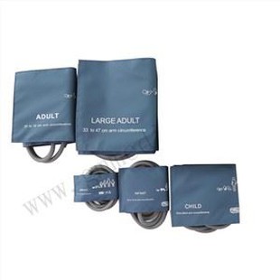 Kraujo spaudimo rankogalių rinkinys, dvigubas vamzdelis, mėlyna nailono NIBP rankogalė (naujagimiui / kūdikiui / vaikui / suaugusiajam)