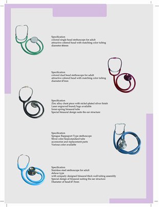 Profesionalus anoduoto aliuminio vienos dviejų galvučių stetoskopas su galvos apsaugančiu stetoskopu