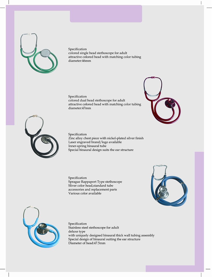 Profesionalus anoduoto aliuminio vienos dviejų galvučių stetoskopas su galvos apsaugančiu stetoskopu